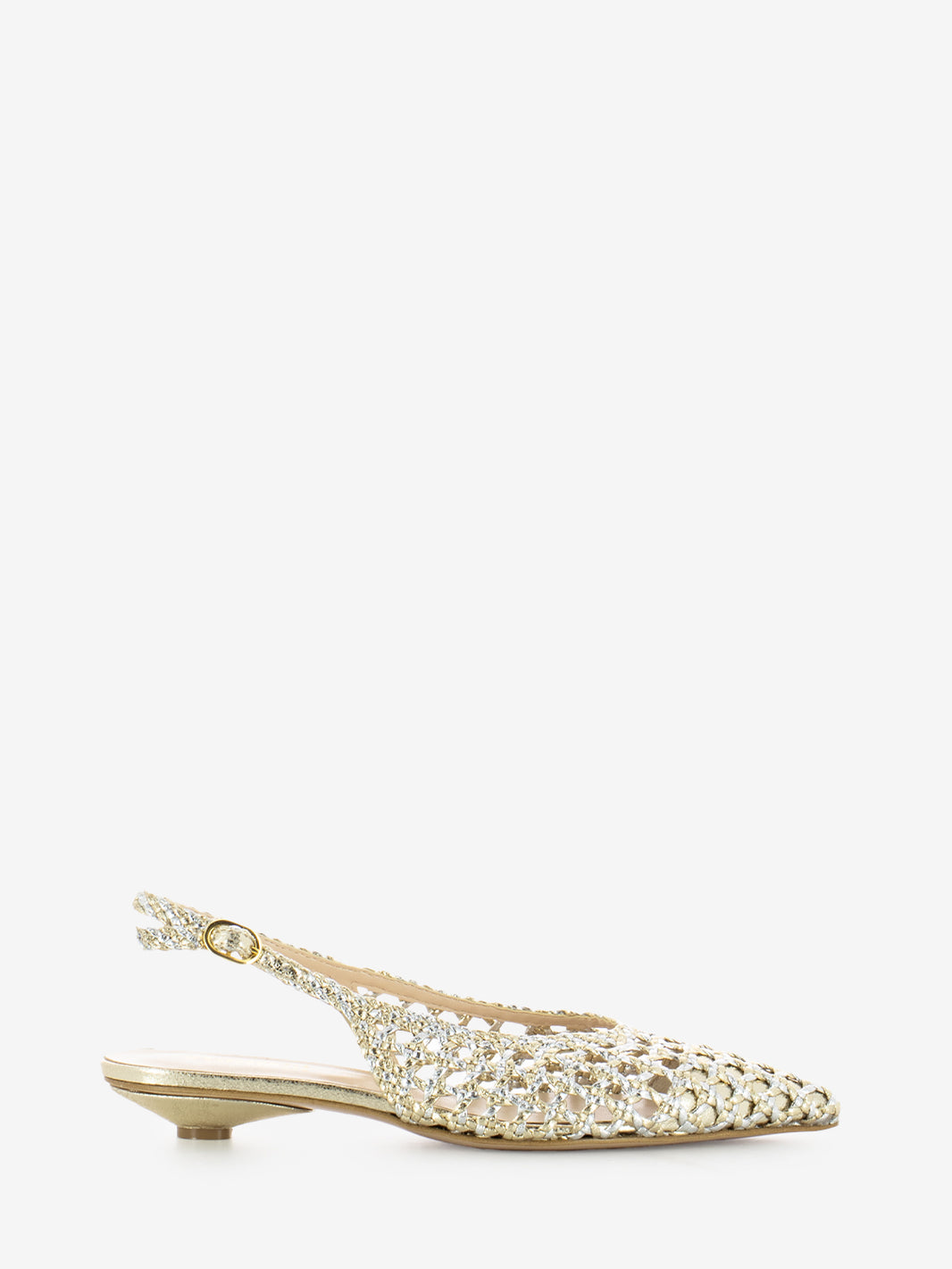 Slingback intreccio oro