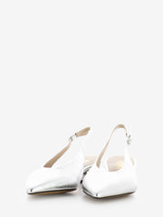 STIMM - Slingback pelle laminata argento