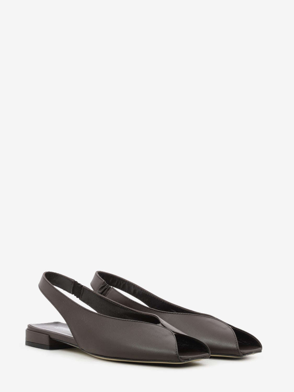 Slingback punta quadrata testa di moro