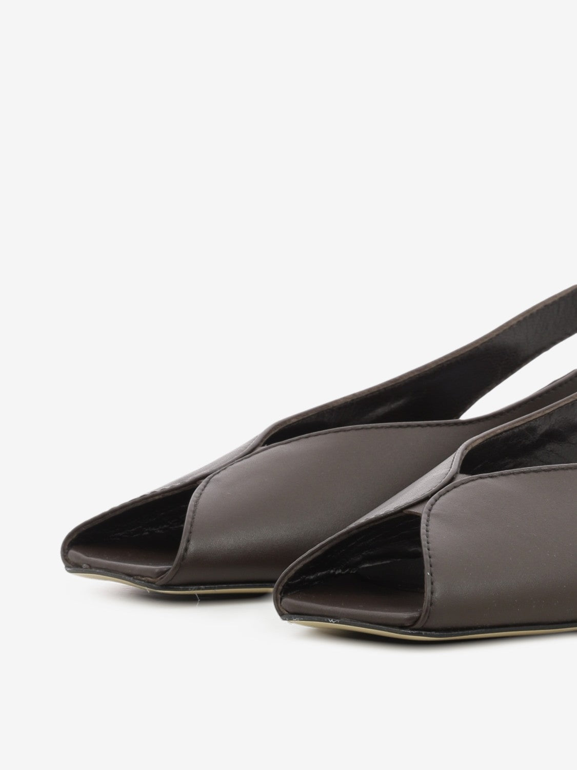 Slingback punta quadrata testa di moro