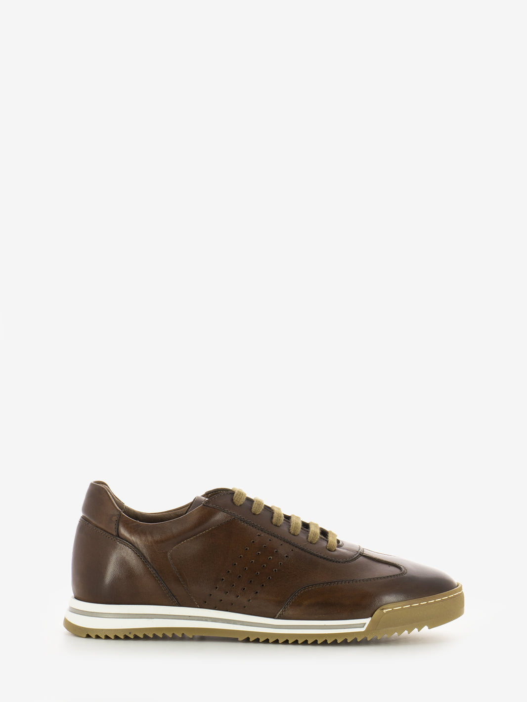 Sneakers in pelle butter / brandy