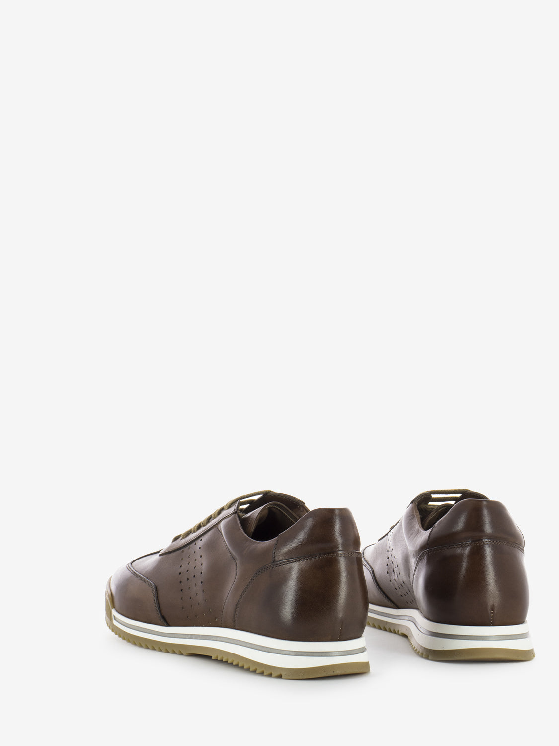 Sneakers in pelle butter / brandy