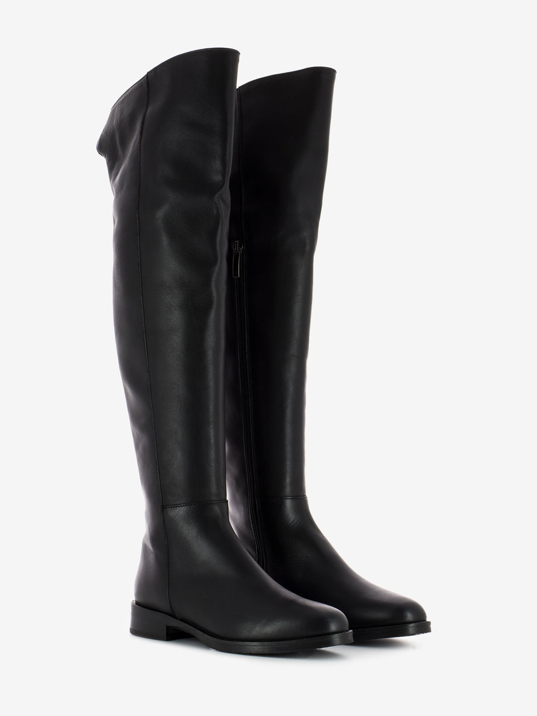 Stivale al ginocchio in pelle nero