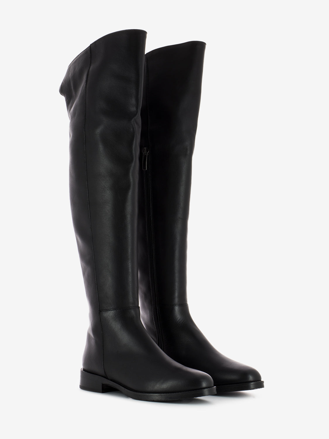 Stivale al ginocchio in pelle nero