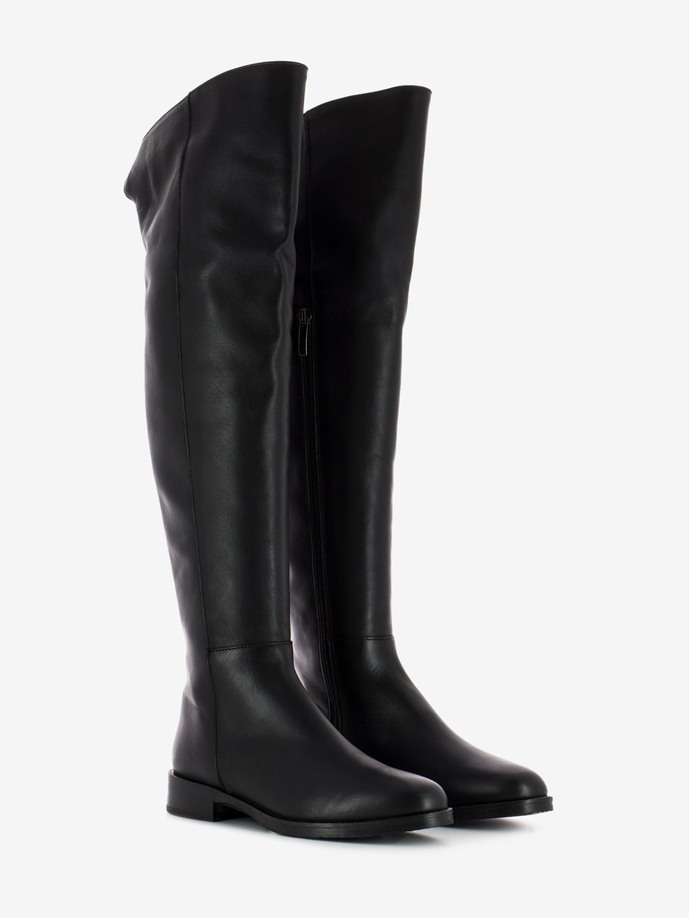 Stivale al ginocchio in pelle nero