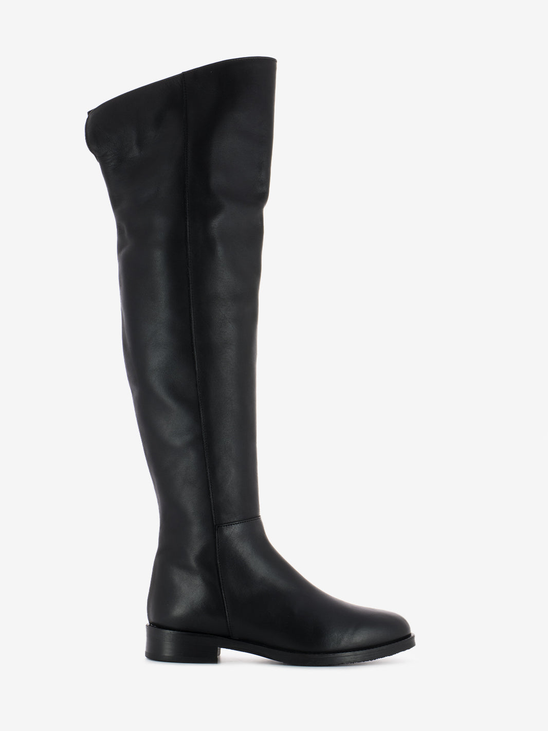 Stivale al ginocchio in pelle nero