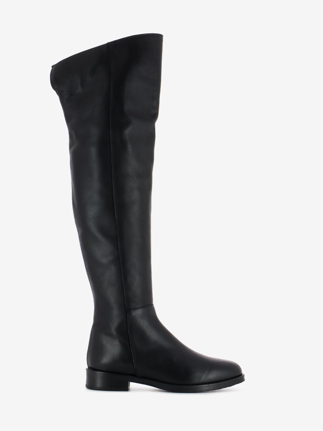 Stivale al ginocchio in pelle nero