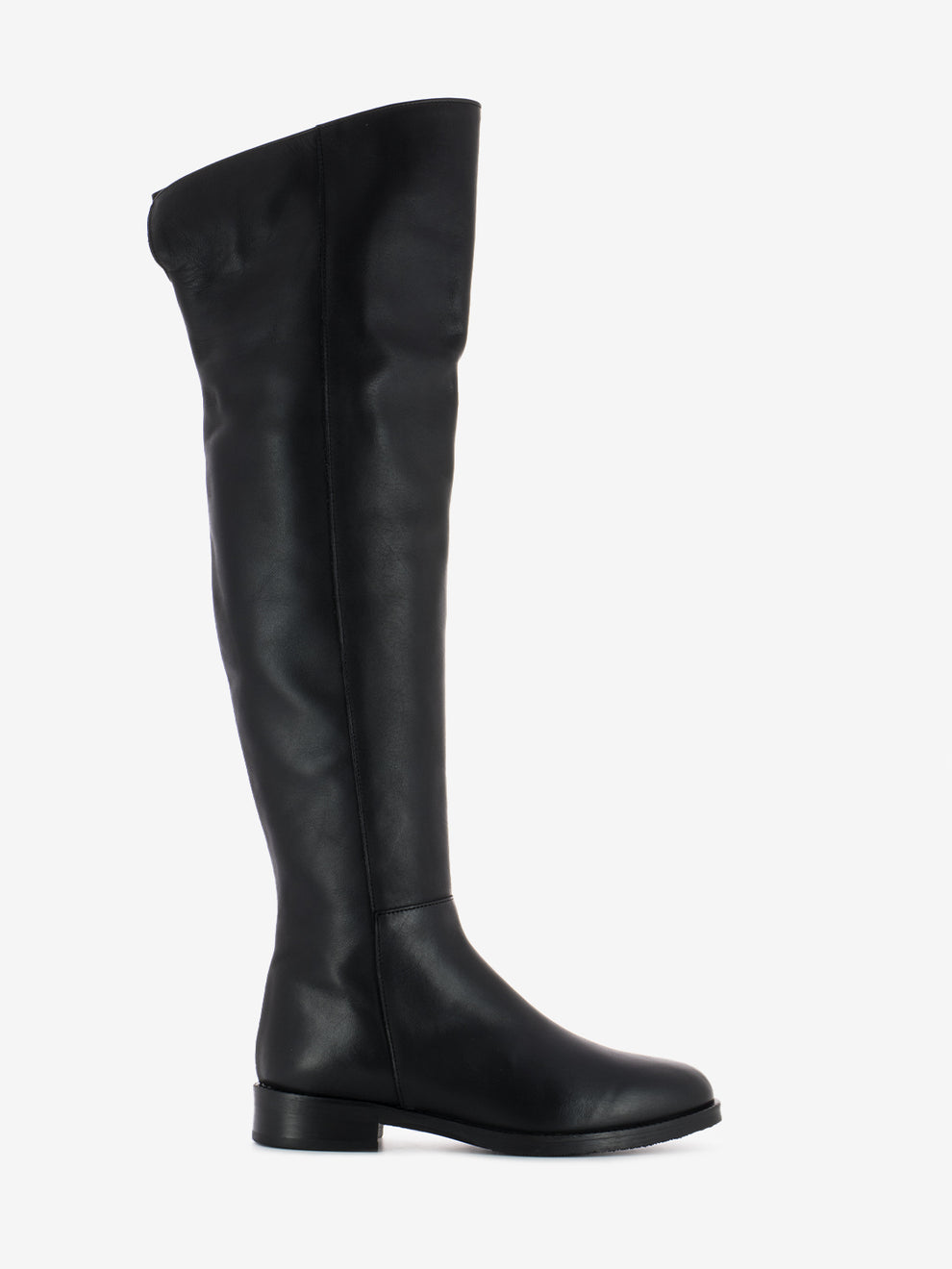 Stivale al ginocchio in pelle nero