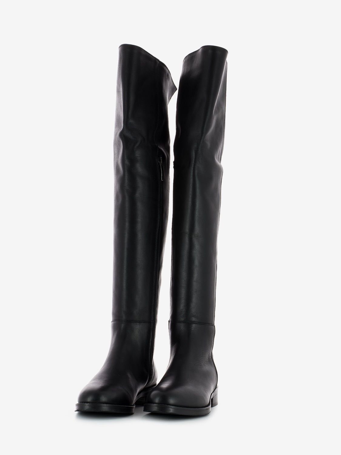 Stivale al ginocchio in pelle nero