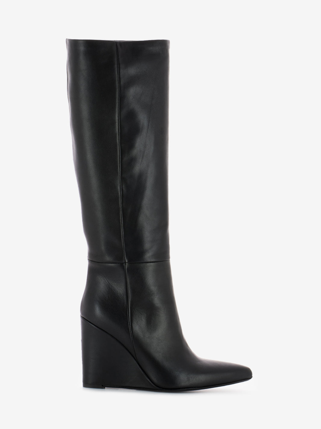 Stivale alto con zeppa nero