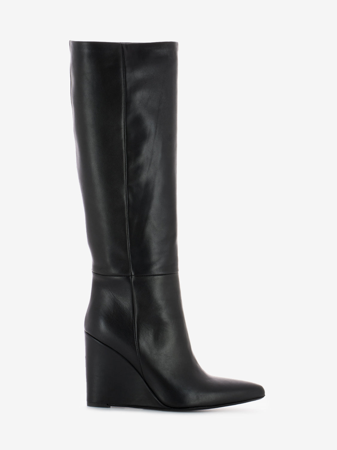 Stivale alto con zeppa nero