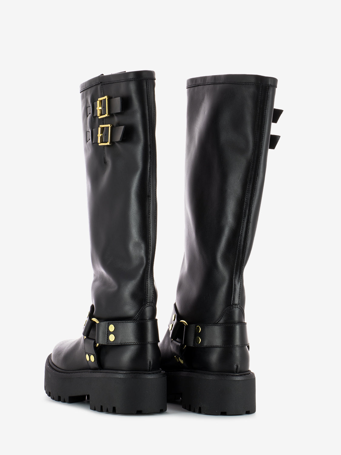 Stivale biker alto nero