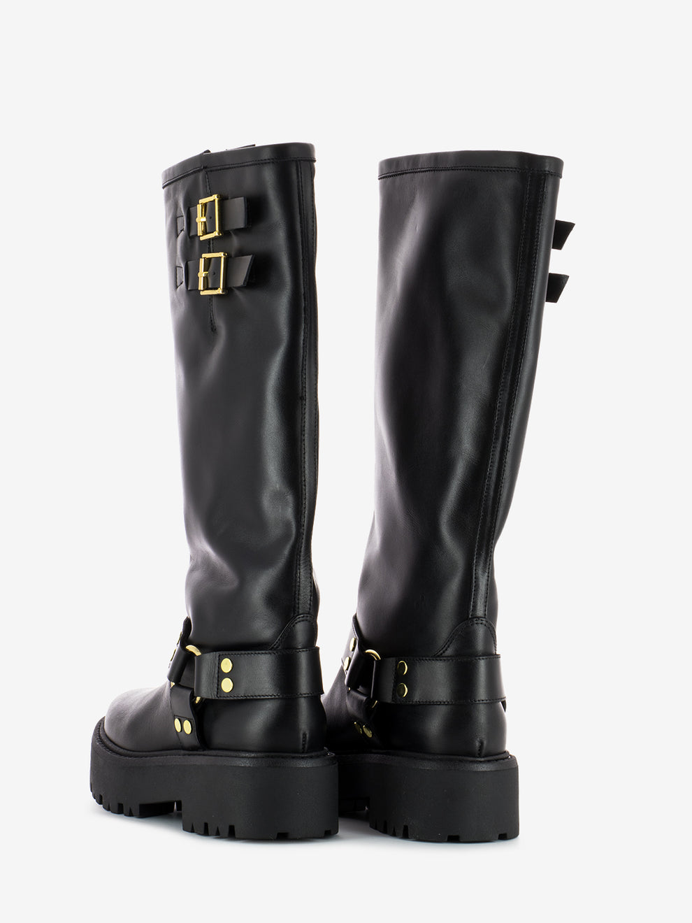 Stivale biker alto nero