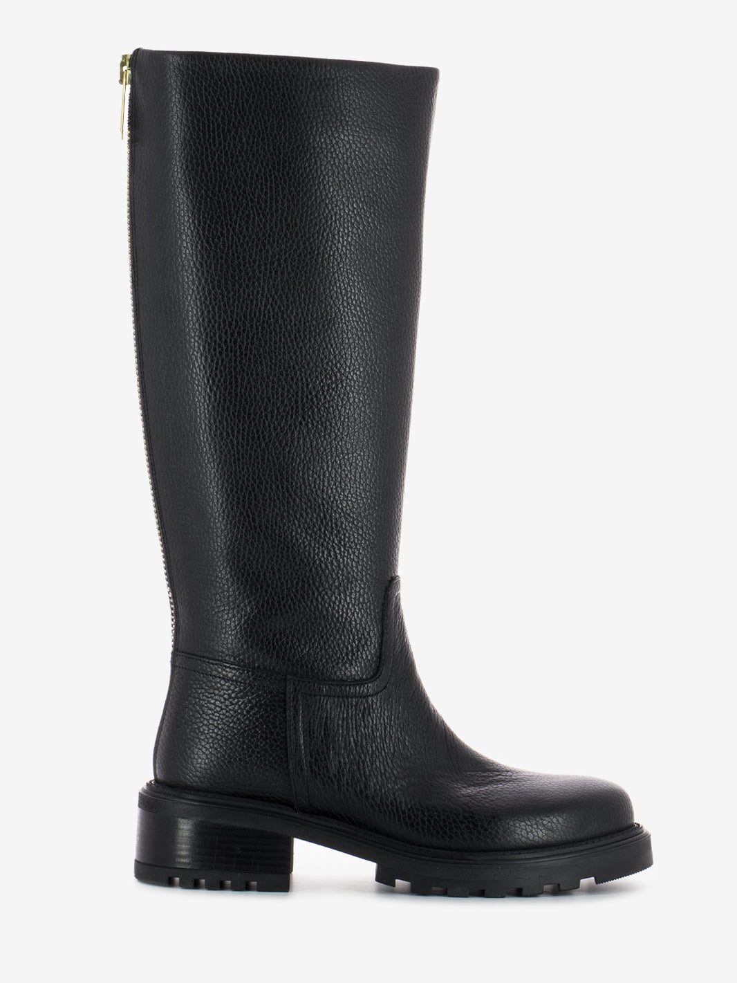 Stivale in pelle martellata nero