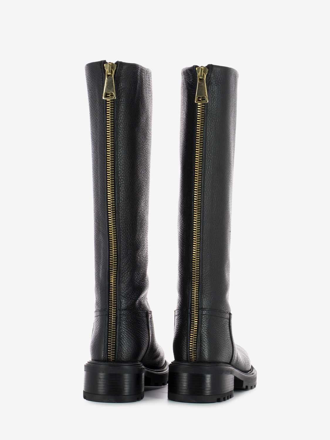 Stivale in pelle martellata nero