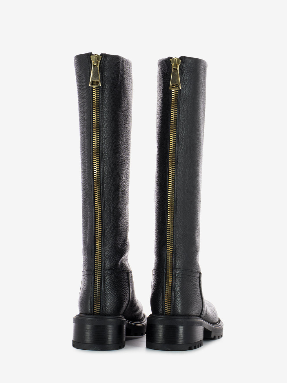 Stivale in pelle martellata nero