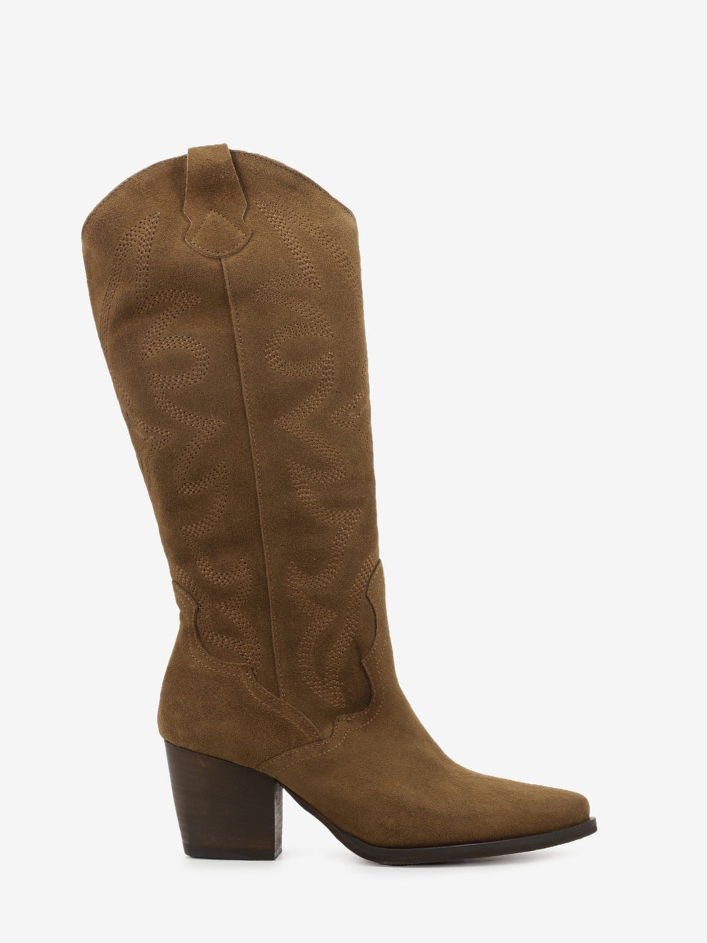 Stivale texano Luna in suede cuoio