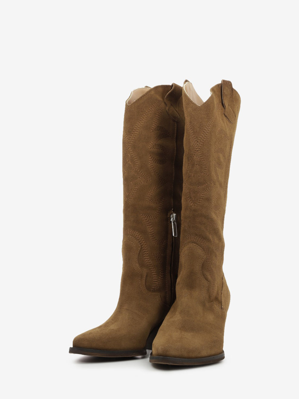Stivale texano Luna in suede cuoio