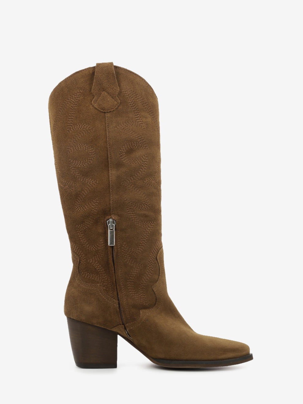 Stivale texano Luna in suede cuoio