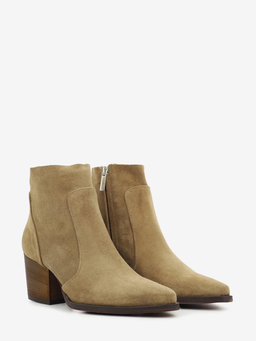 Luna taupe suede Western ankle boots