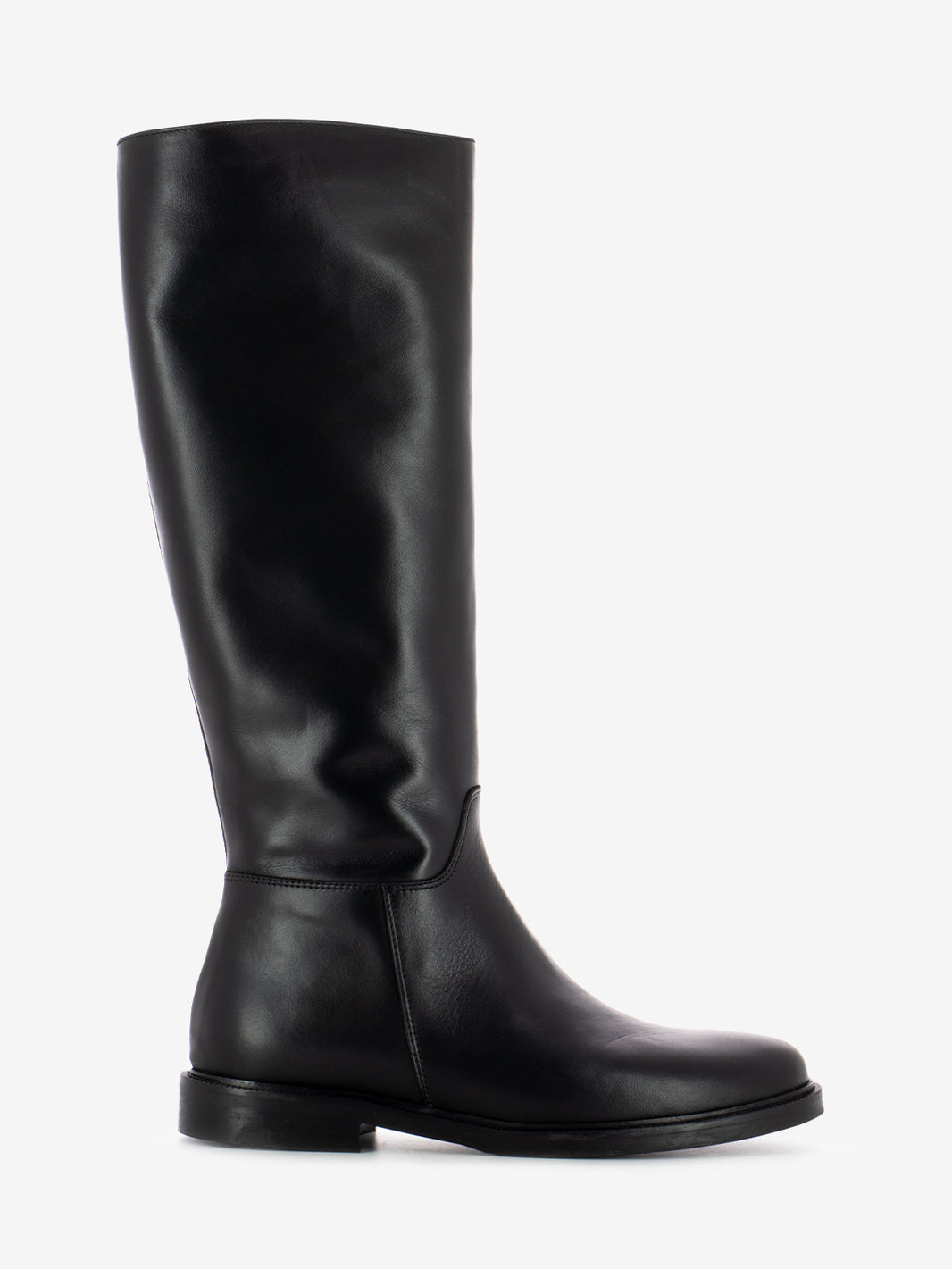 Stivali alti con zip in pelle neri