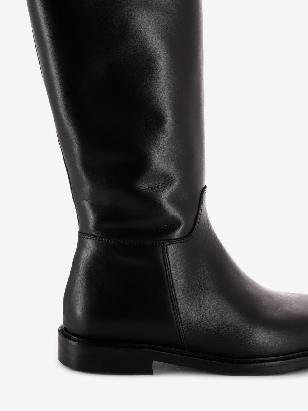 Stivali alti con zip in pelle neri