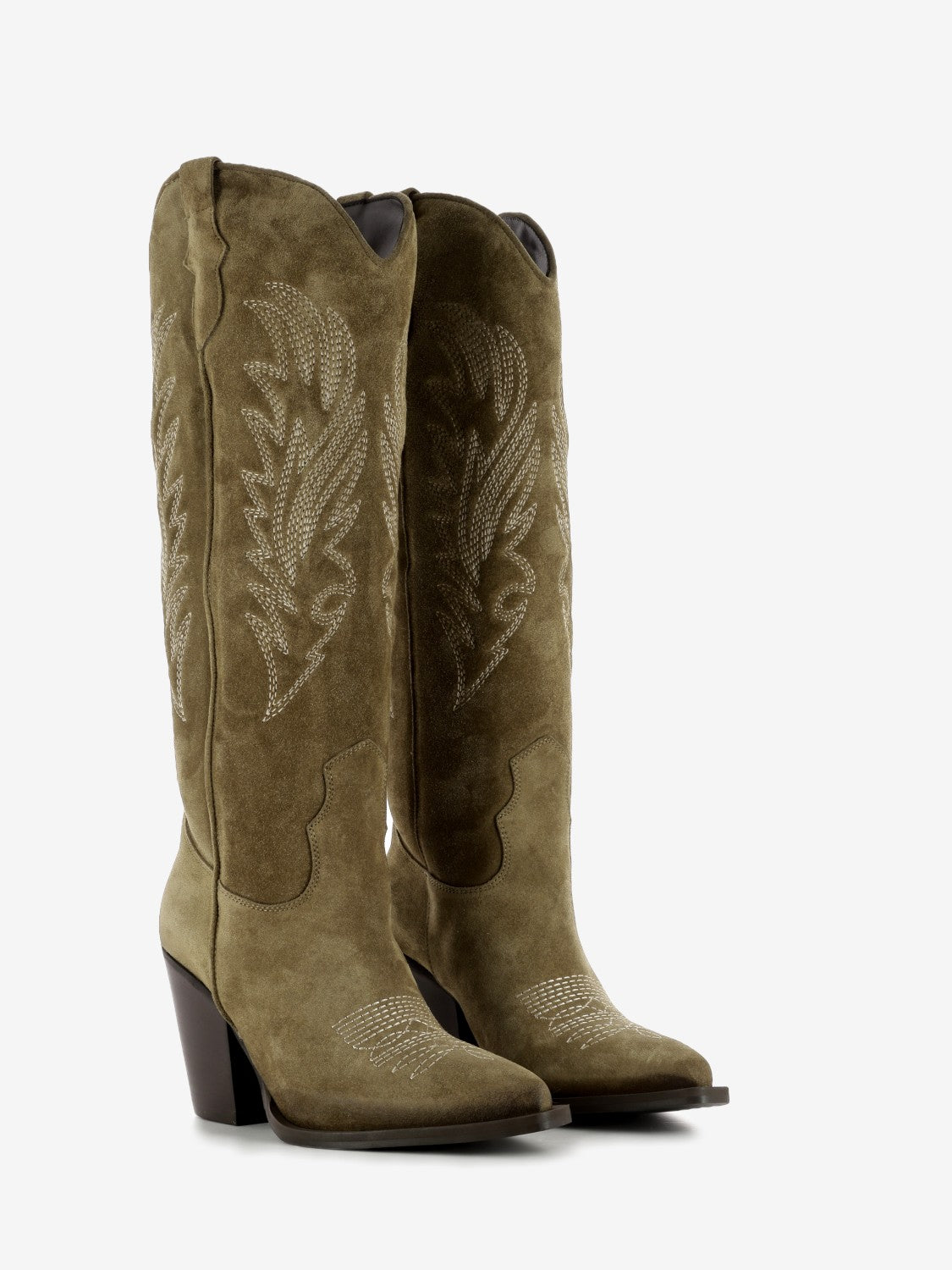 Stivali decoro camoscio beige