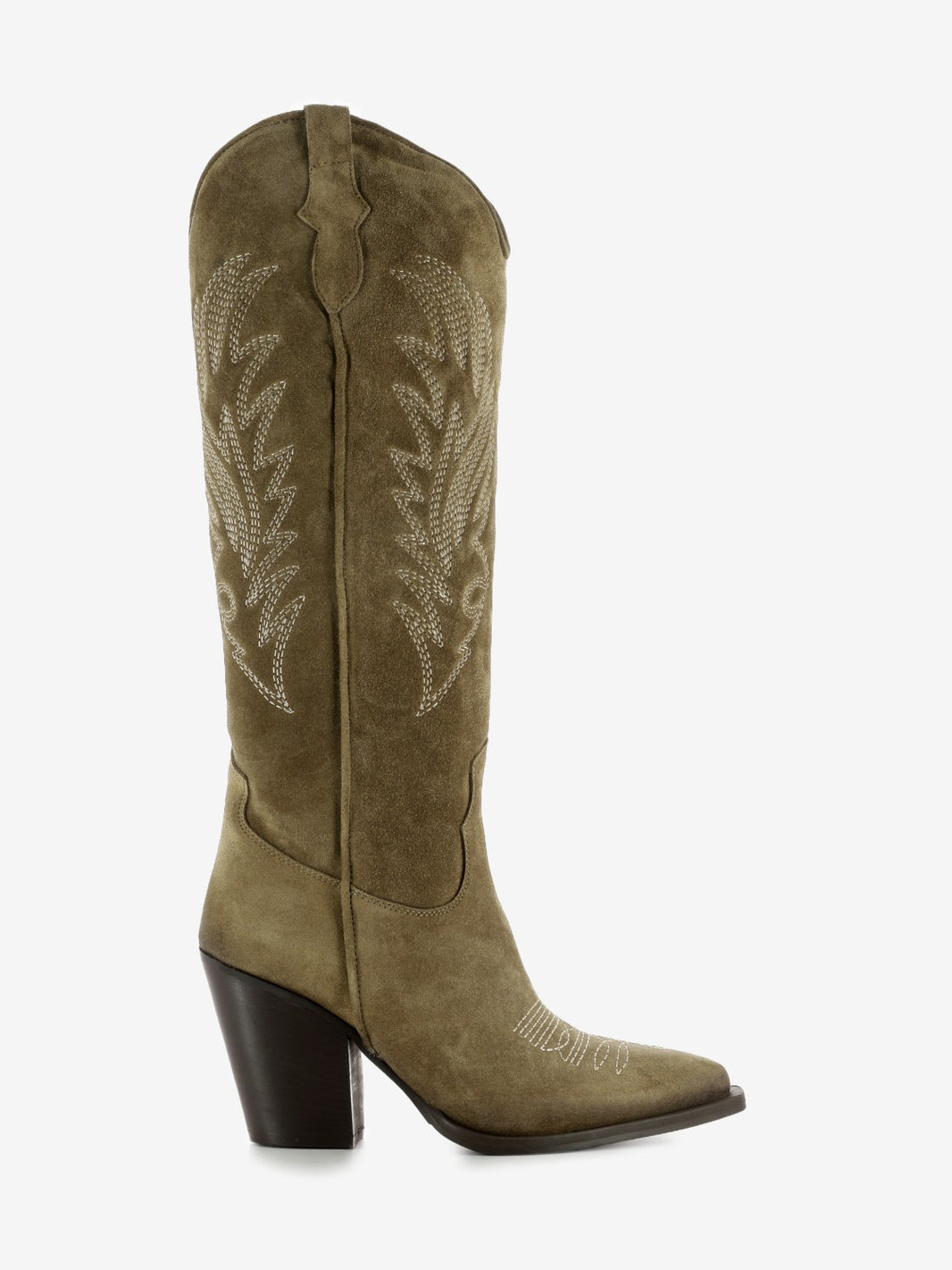 Stivali decoro camoscio beige