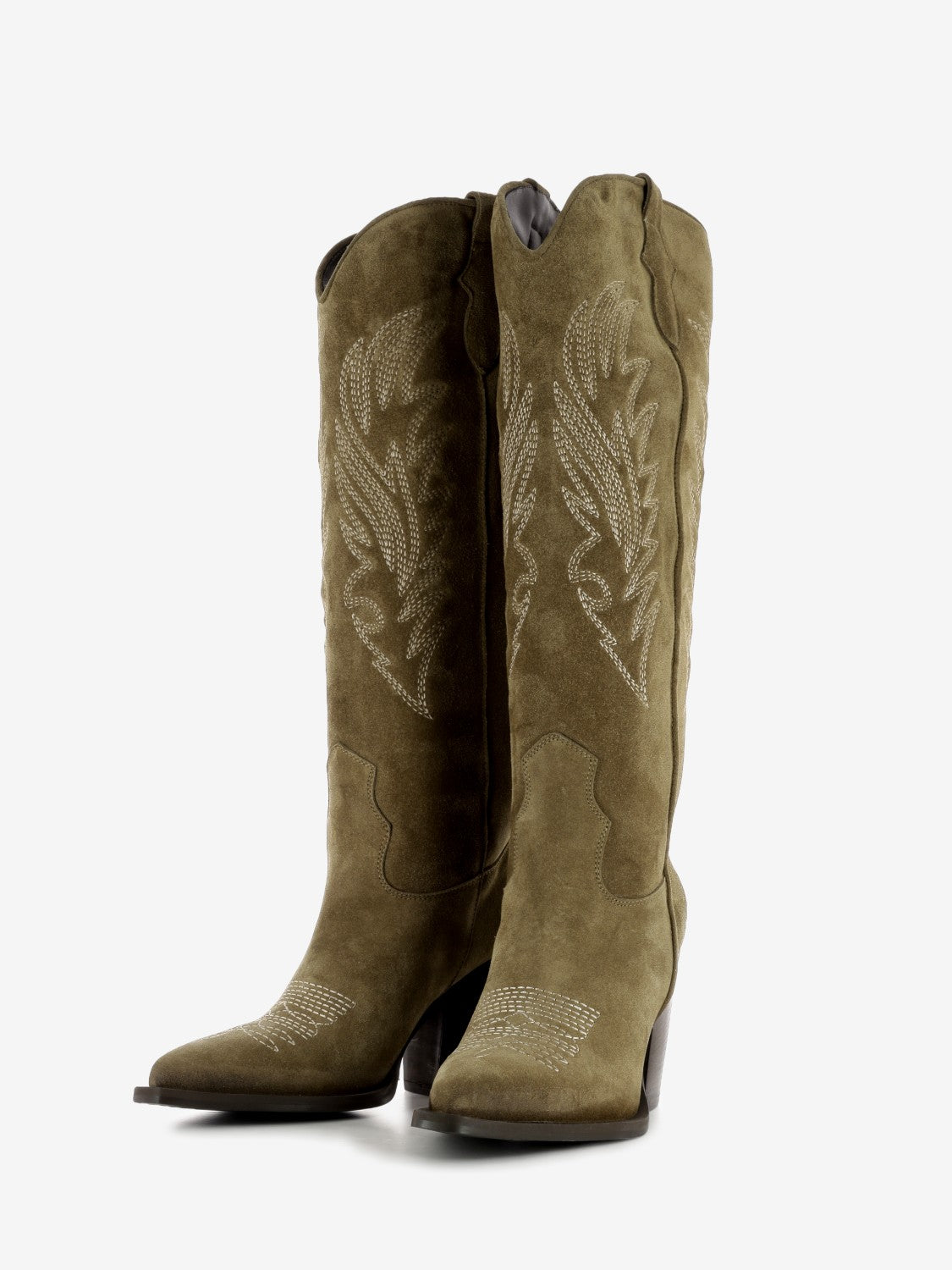 Stivali decoro camoscio beige