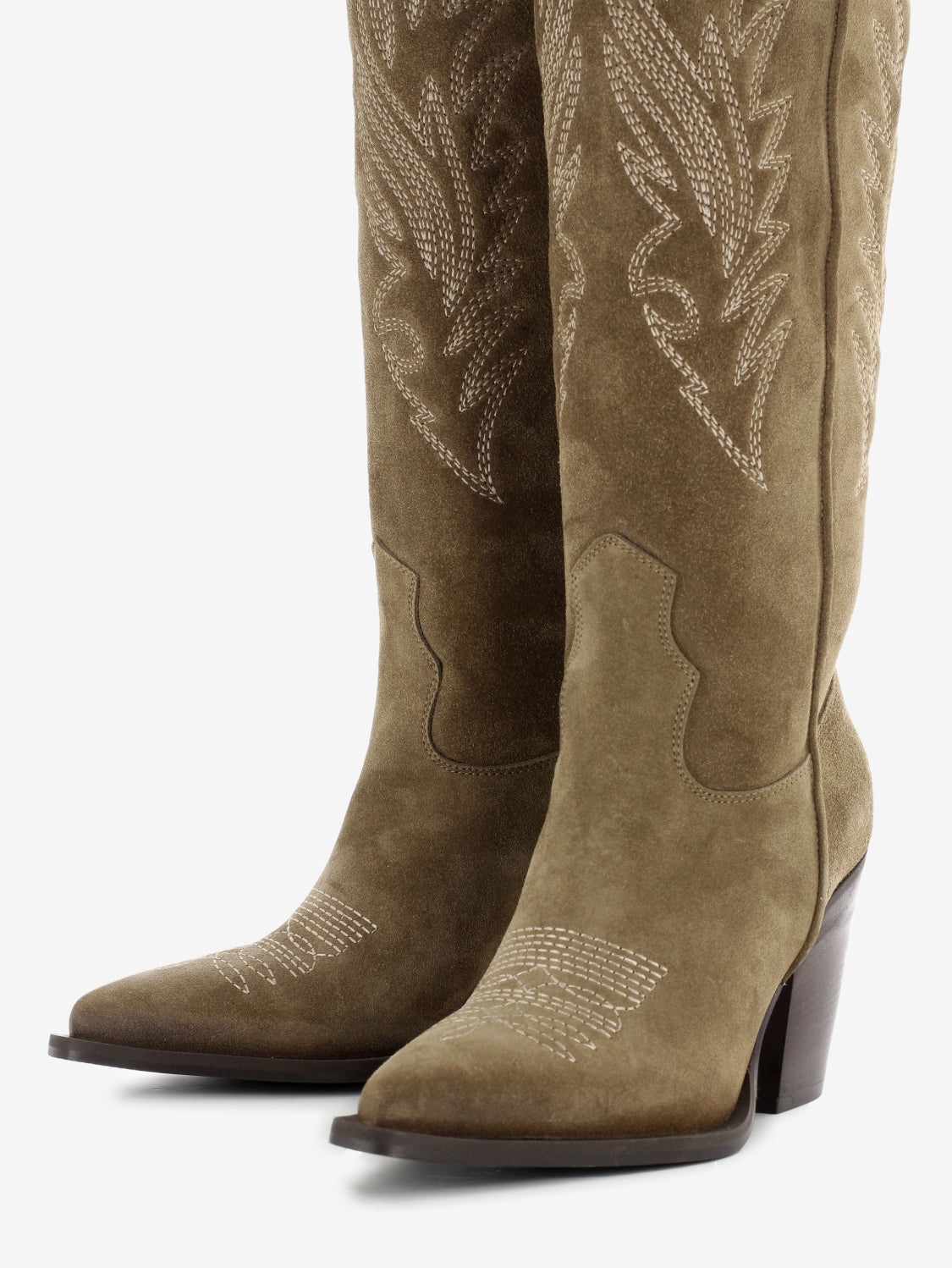 Stivali decoro camoscio beige