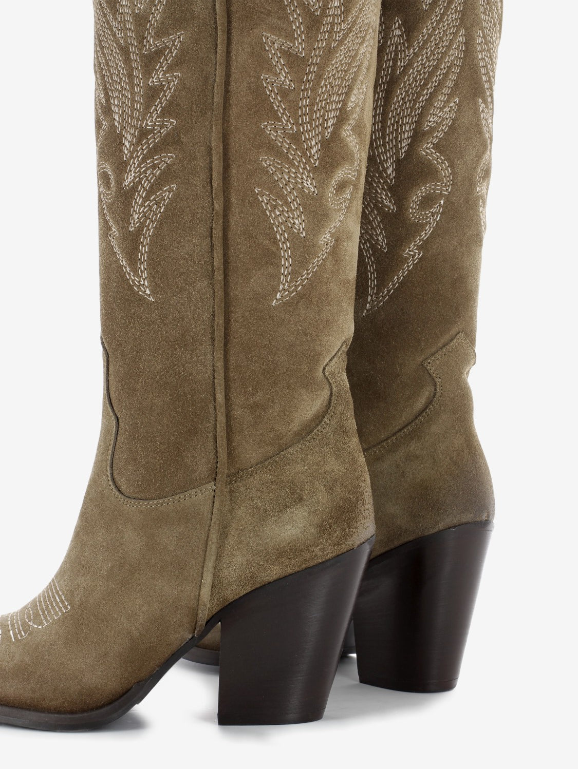 Stivali decoro camoscio beige