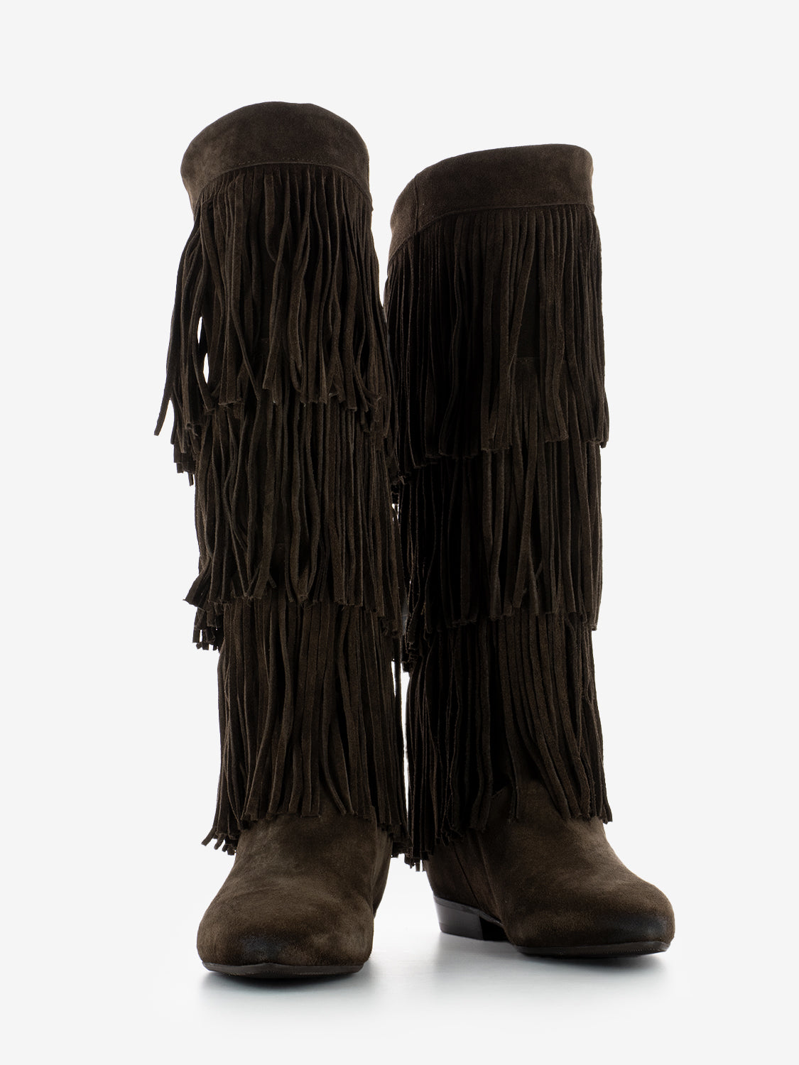 DARK BROWN SUEDE FRINGE BOOT GS2927/14_CAM/T.MO