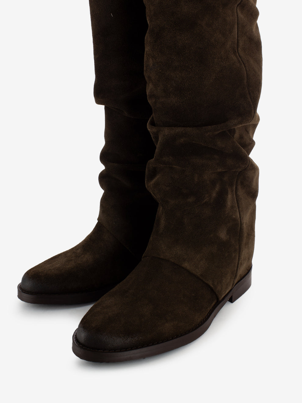 Stivali in camoscio slouchy marrone