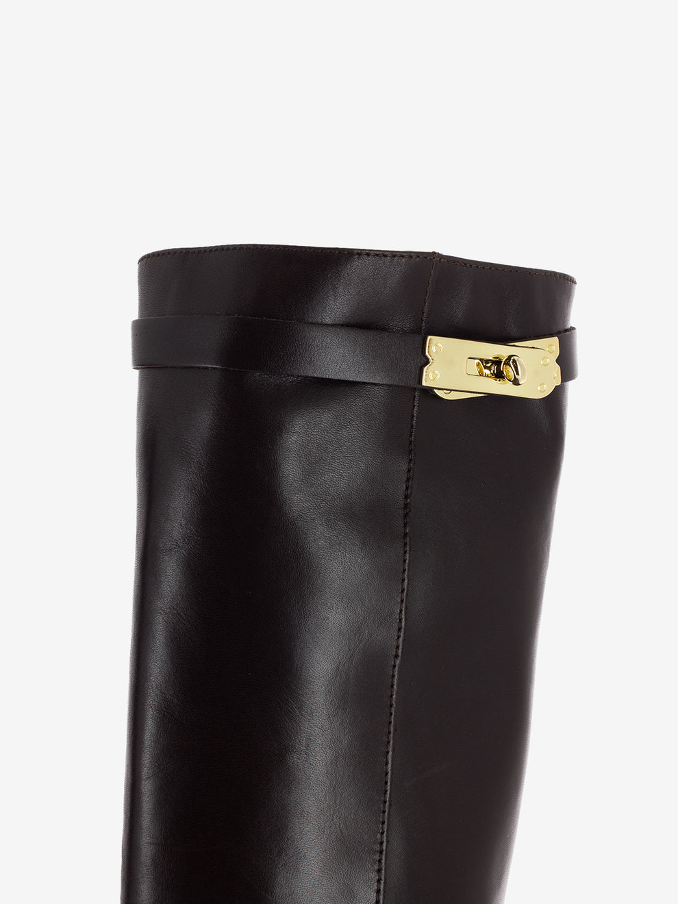 Stivali in pelle con zeppa interna marroni