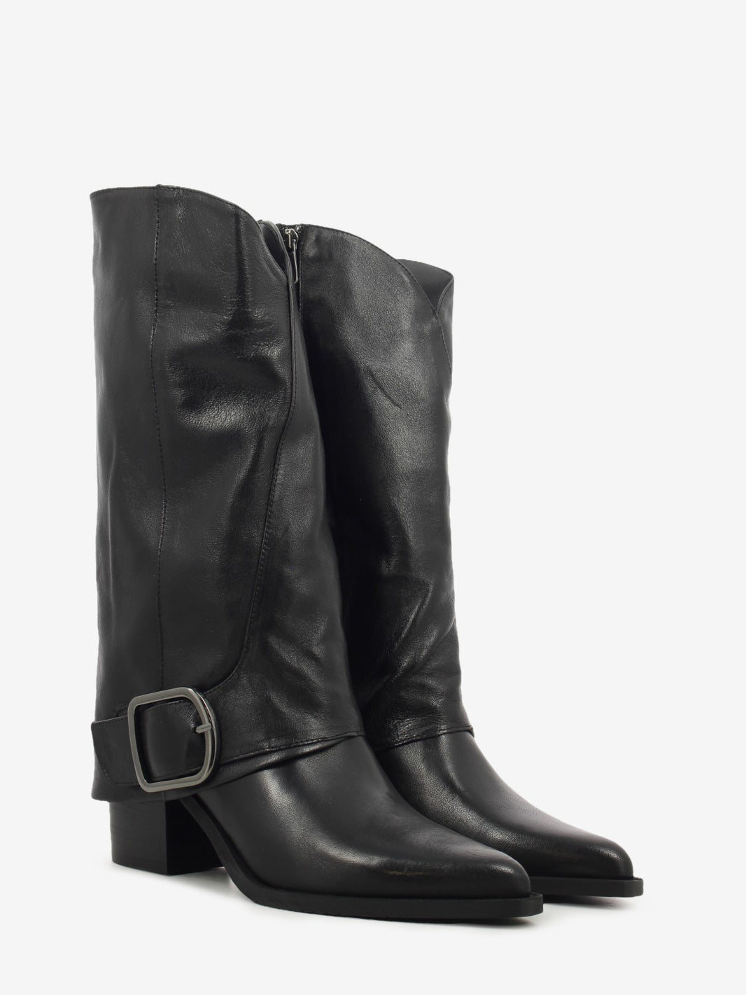 Donata black leather boots