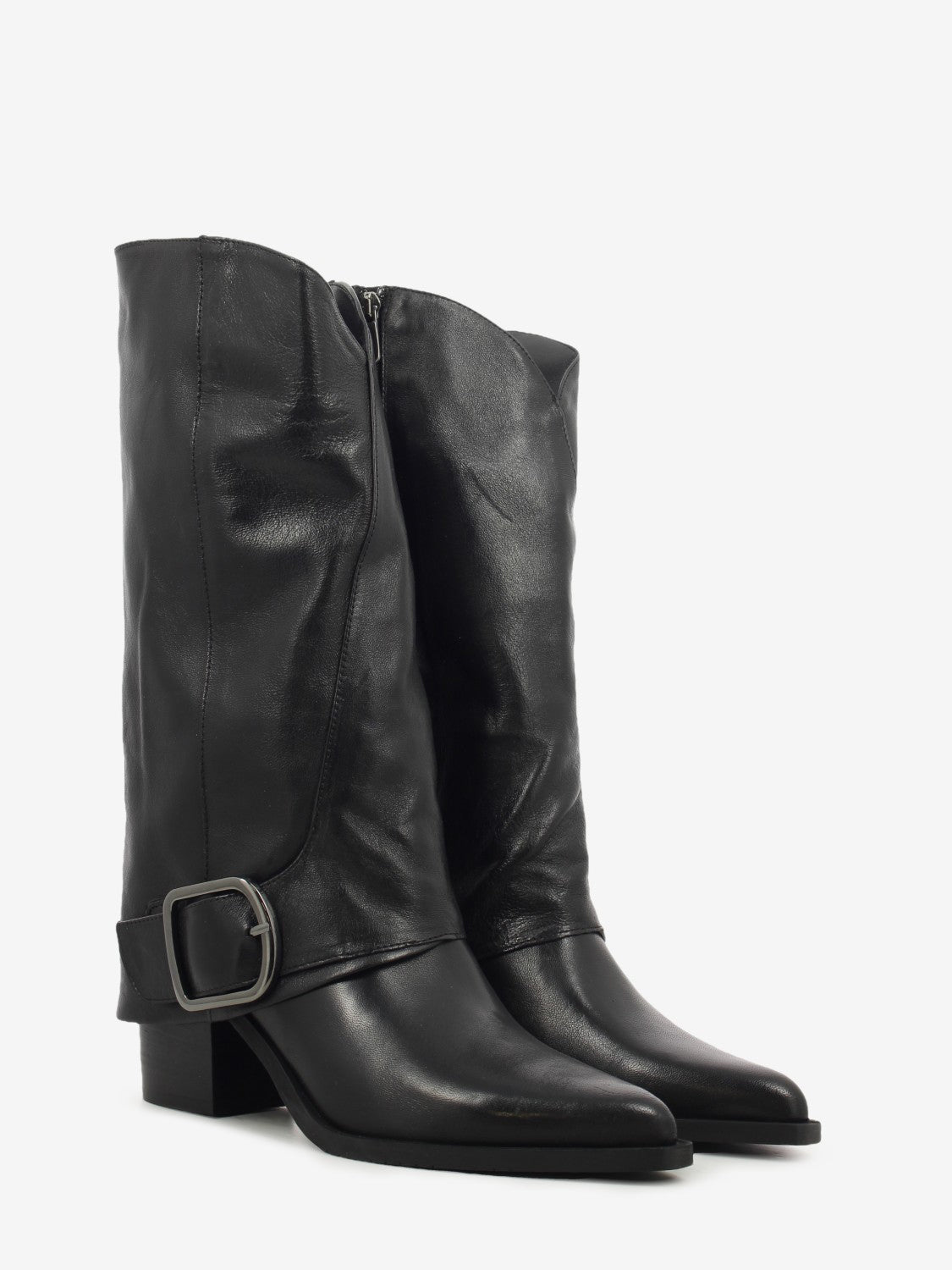 Donata black leather boots