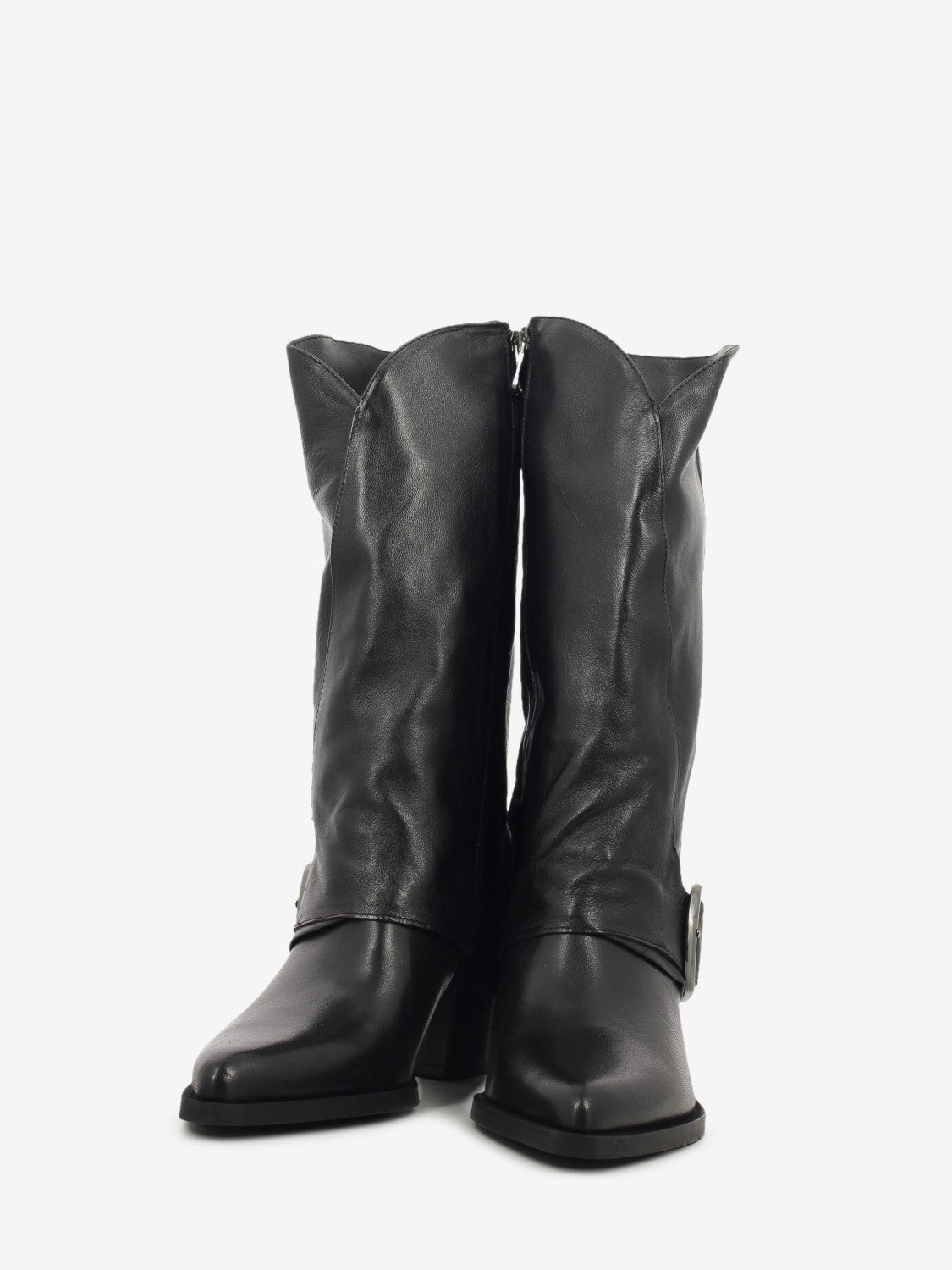 Donata black leather boots