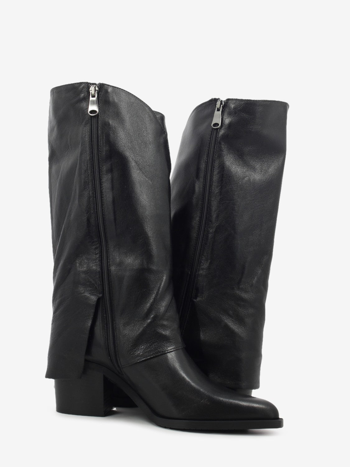 Donata black leather boots