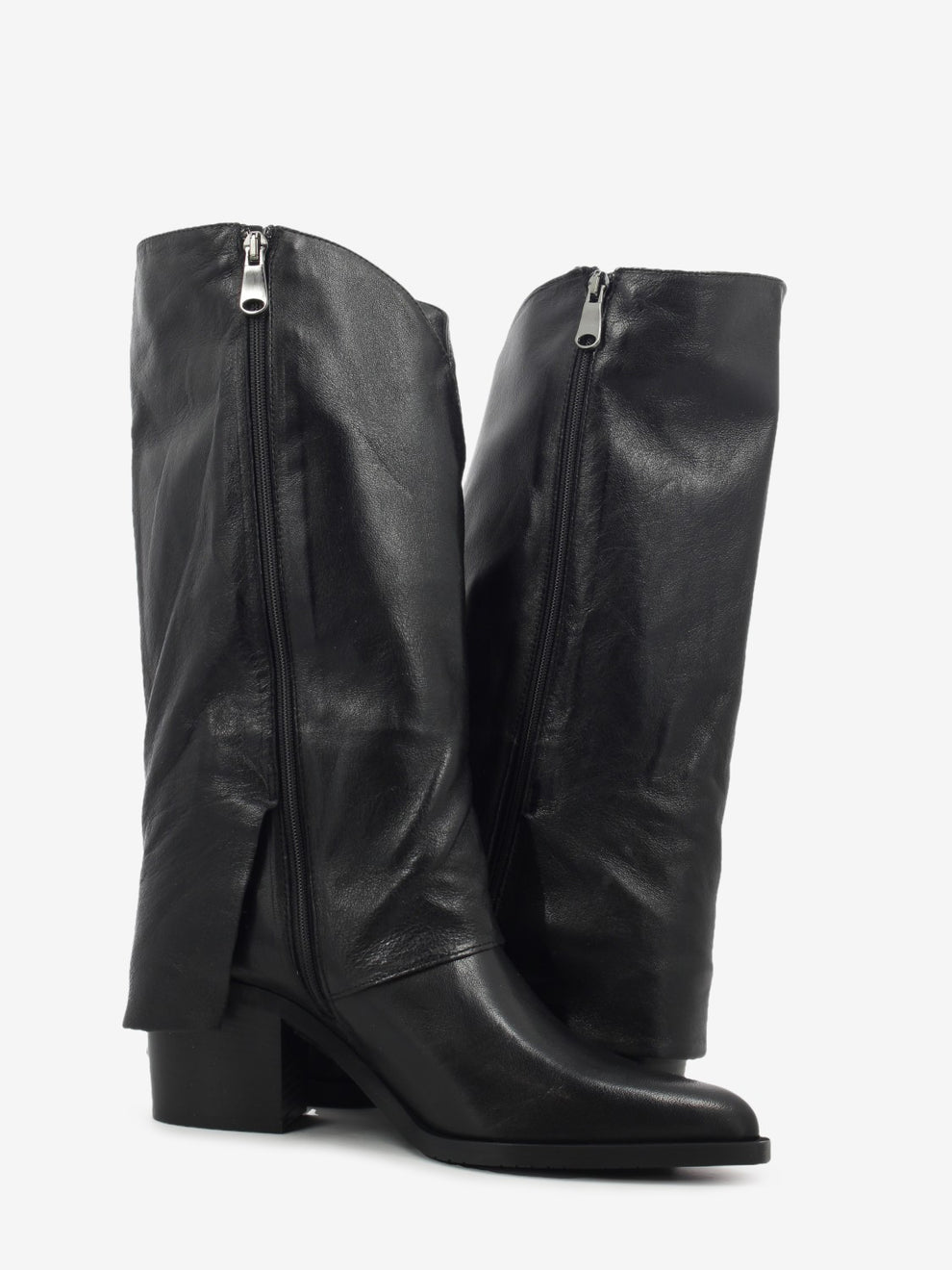 Donata black leather boots