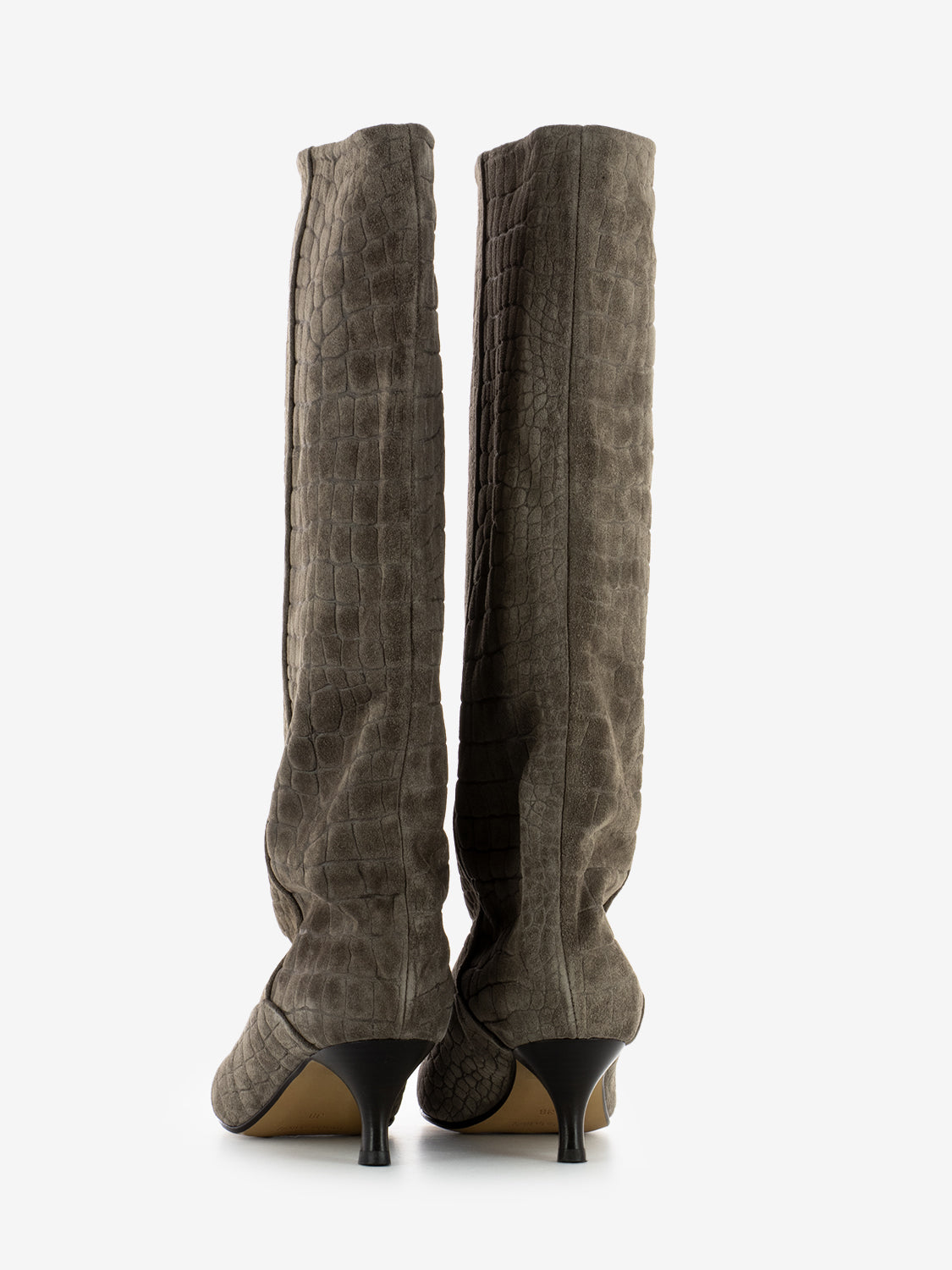 Stivali kitten camoscio cocco vigogna