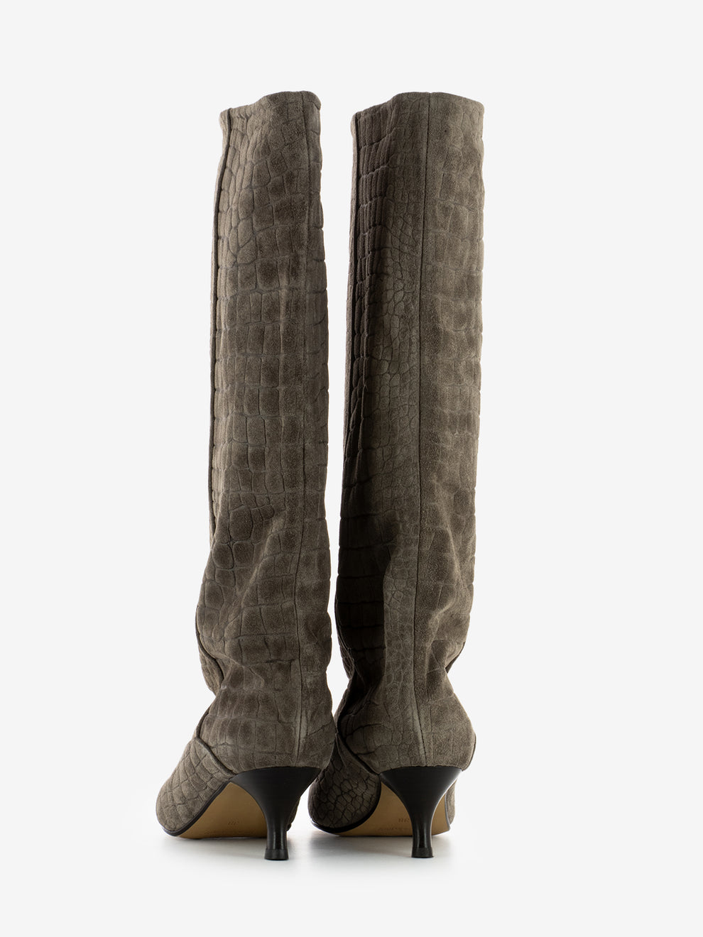 Stivali kitten camoscio cocco vigogna