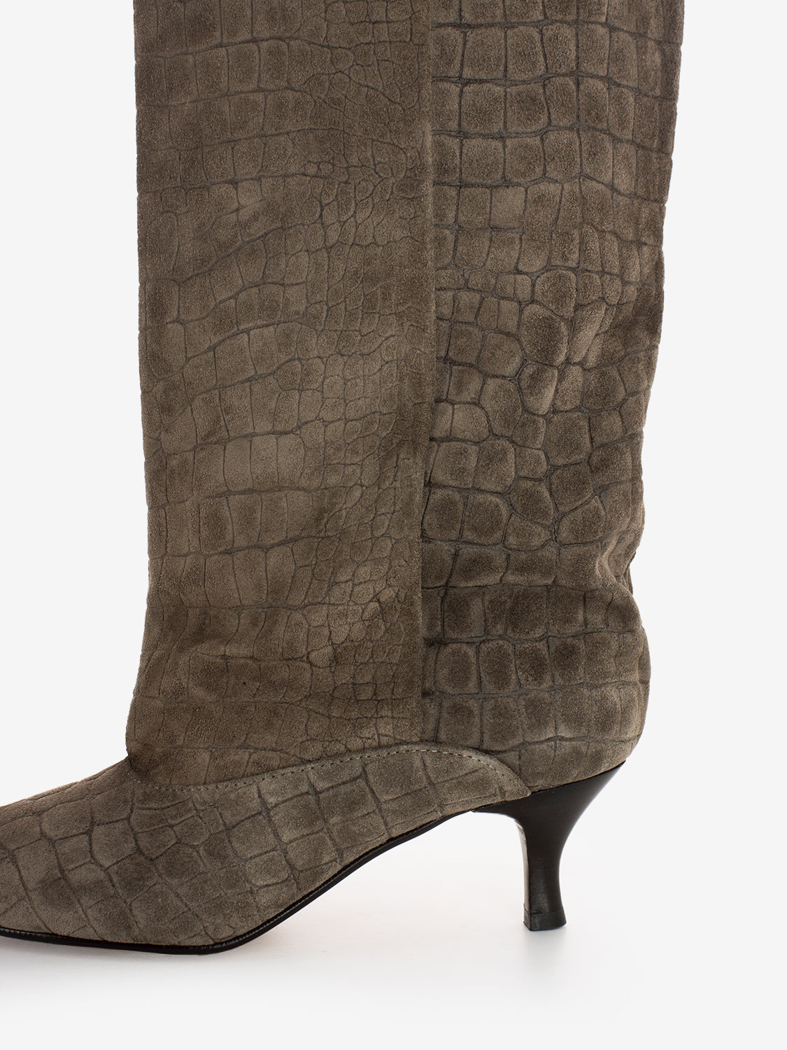 Stivali kitten camoscio cocco vigogna