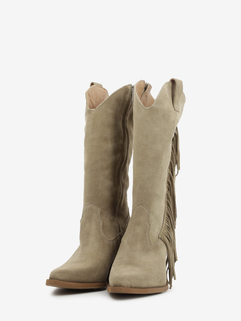 Stivali Mara in camoscio beige