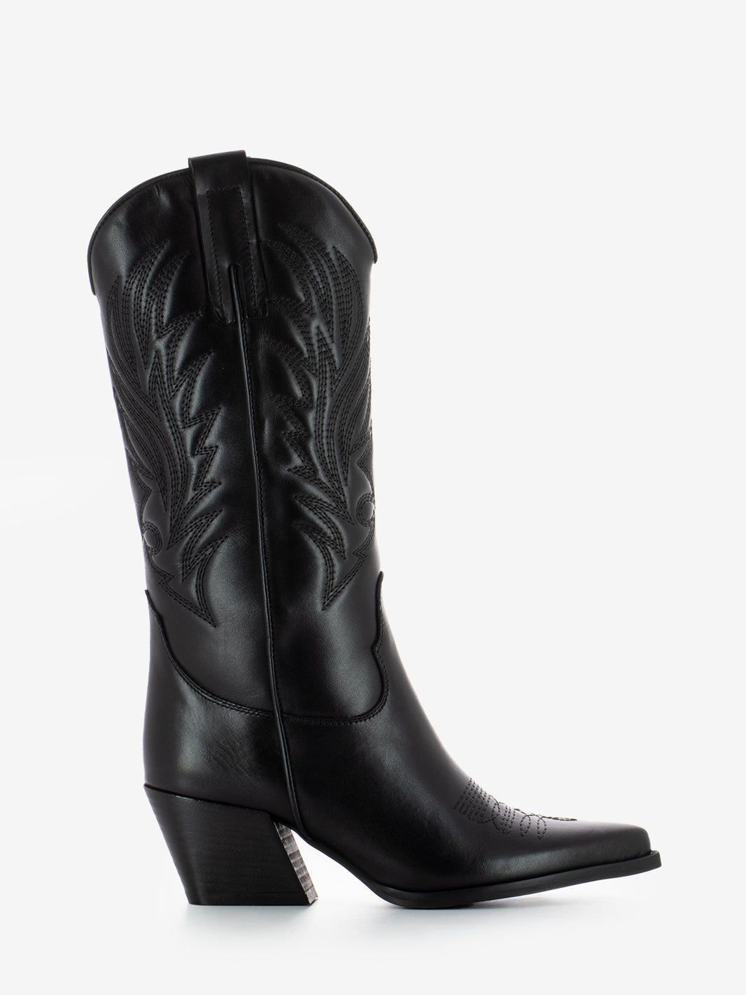 Stivali texani in pelle nero