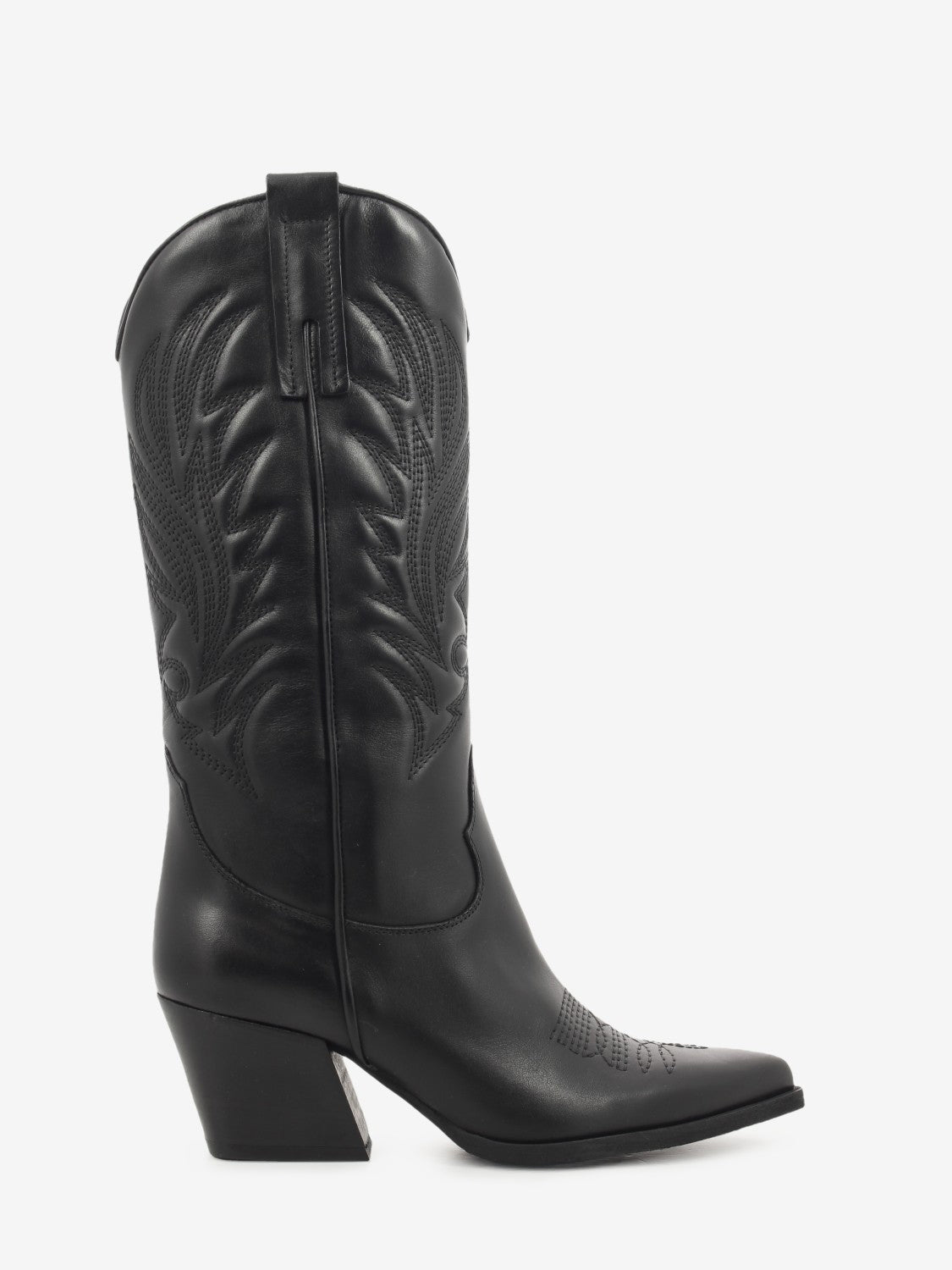 Stivali texani in pelle nero