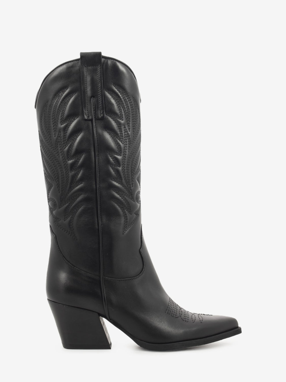 Stivali texani in pelle nero