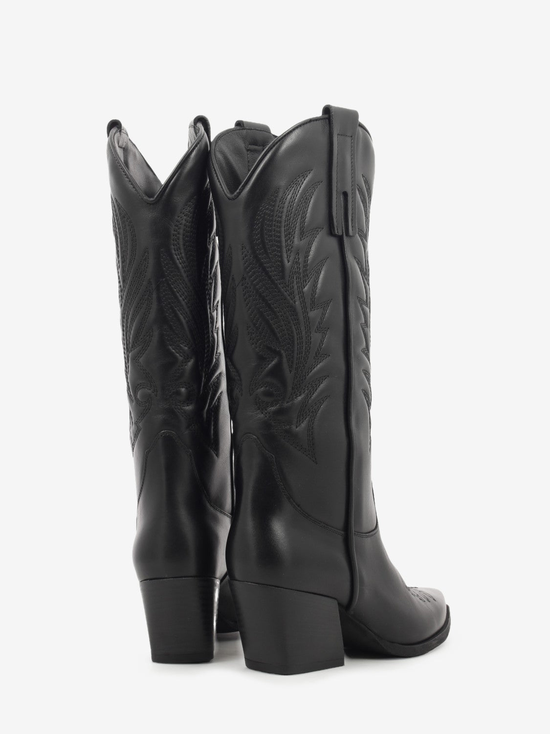Stivali texani in pelle nero