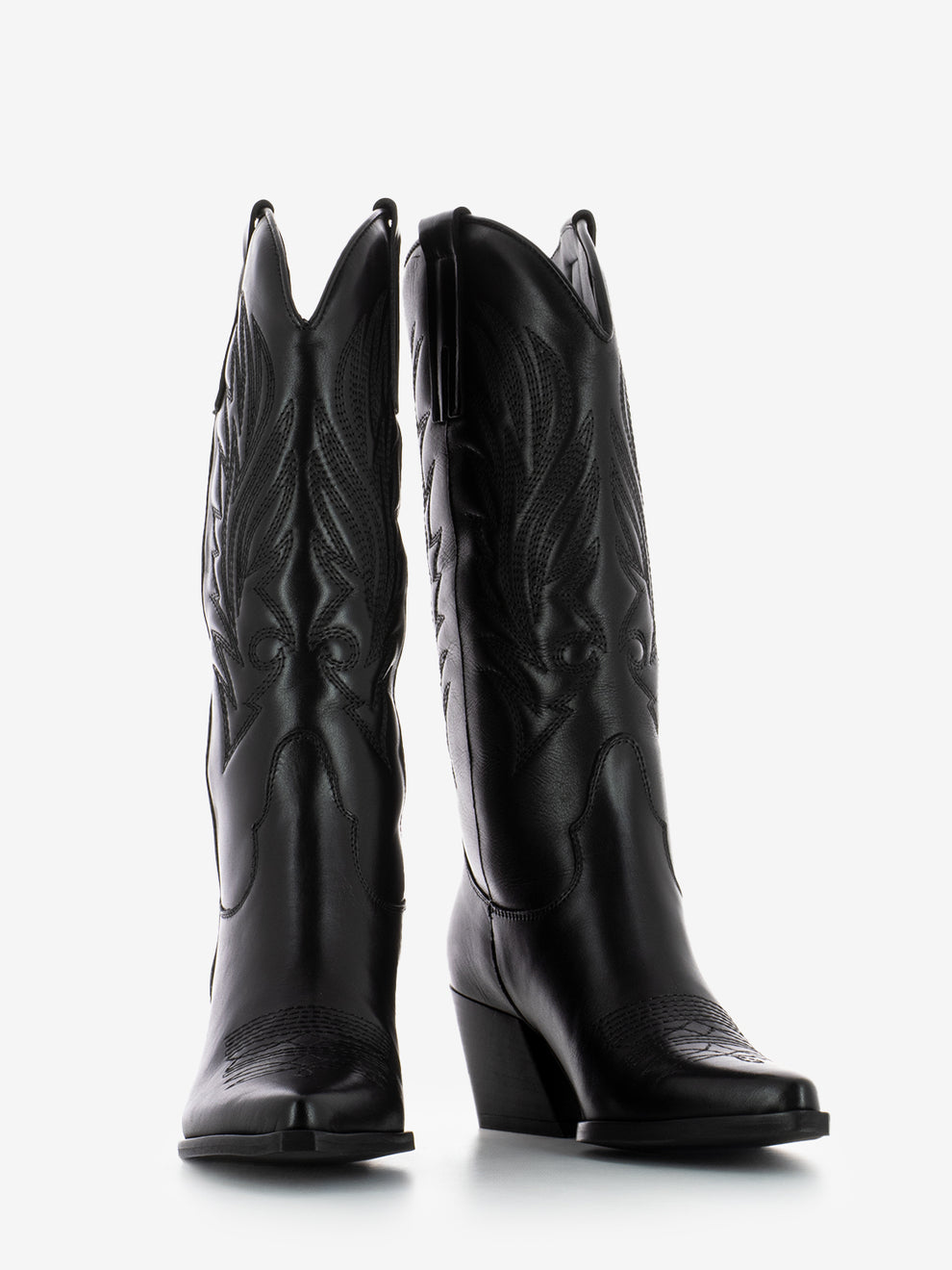 Stivali texani in pelle nero