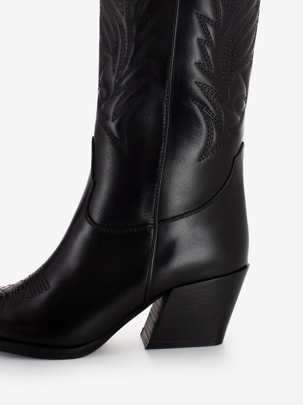 Stivali texani in pelle nero