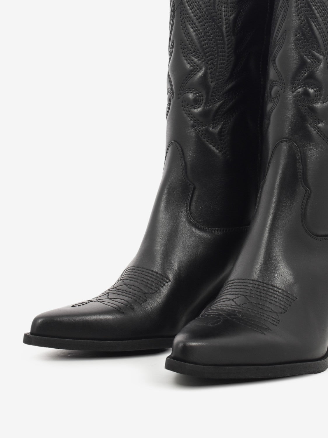 Stivali texani in pelle nero